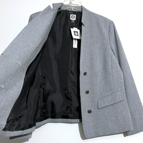 Anne Klein Blazer Gray Jacket Work Office Casual Military Basic - Picture 5 of 14
